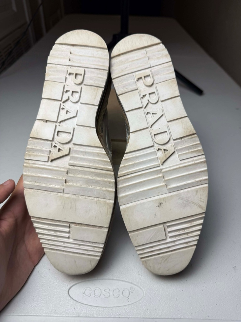 PRADA Platform Derby Dress Shoes Silver Chrome -  US 7 / EU 37 - Picture 14 of 15